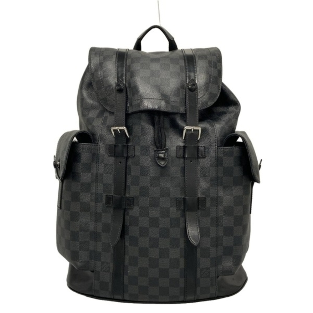 Louis Vuitton Backpack Rucksack Christopher Bag Damier Graphite Black